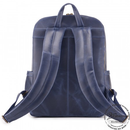 Мужской кожаный рюкзак "Гудвин" (синий воск)